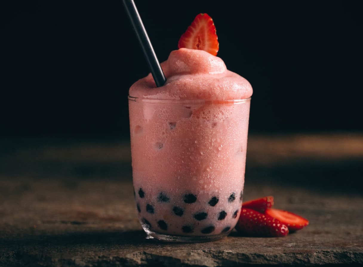 Slush milk tea alla fragola
