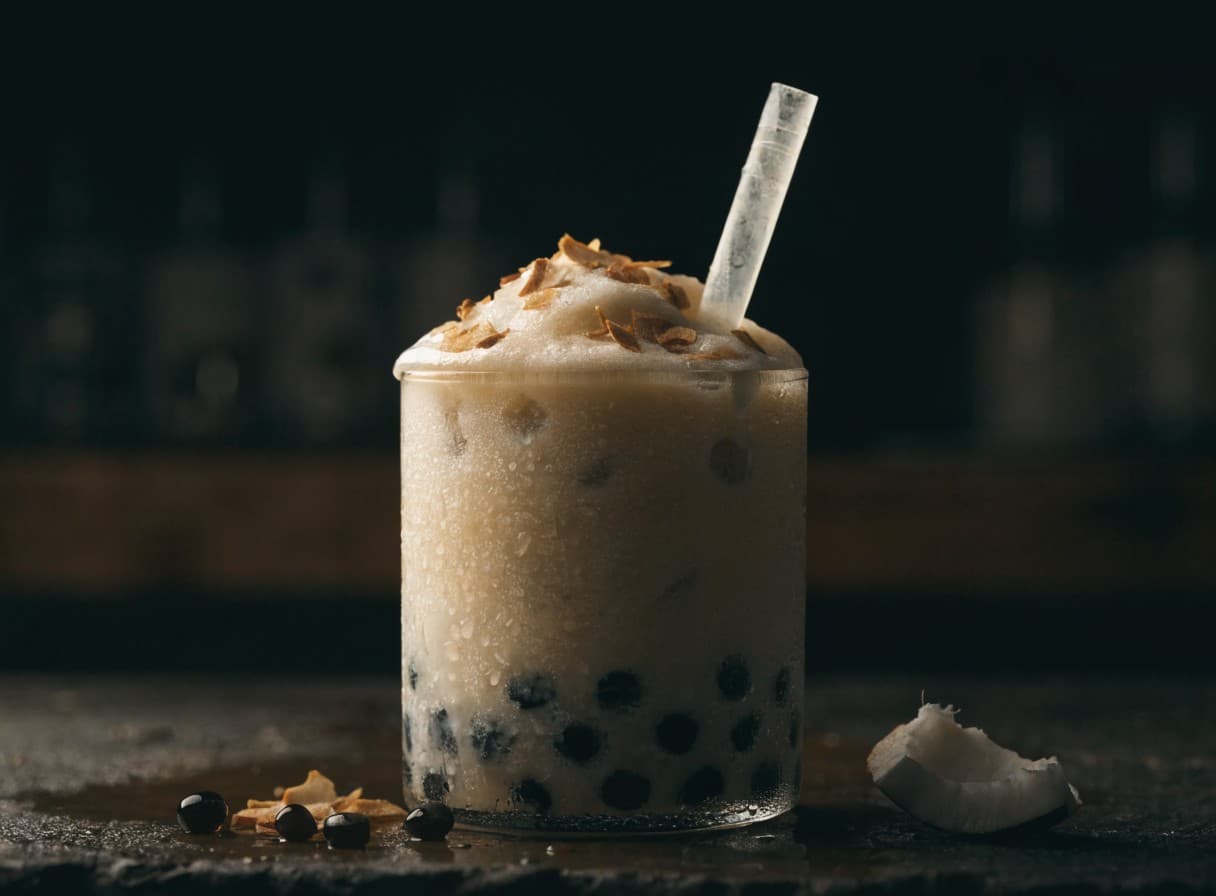 Slush al tè al latte e cocco