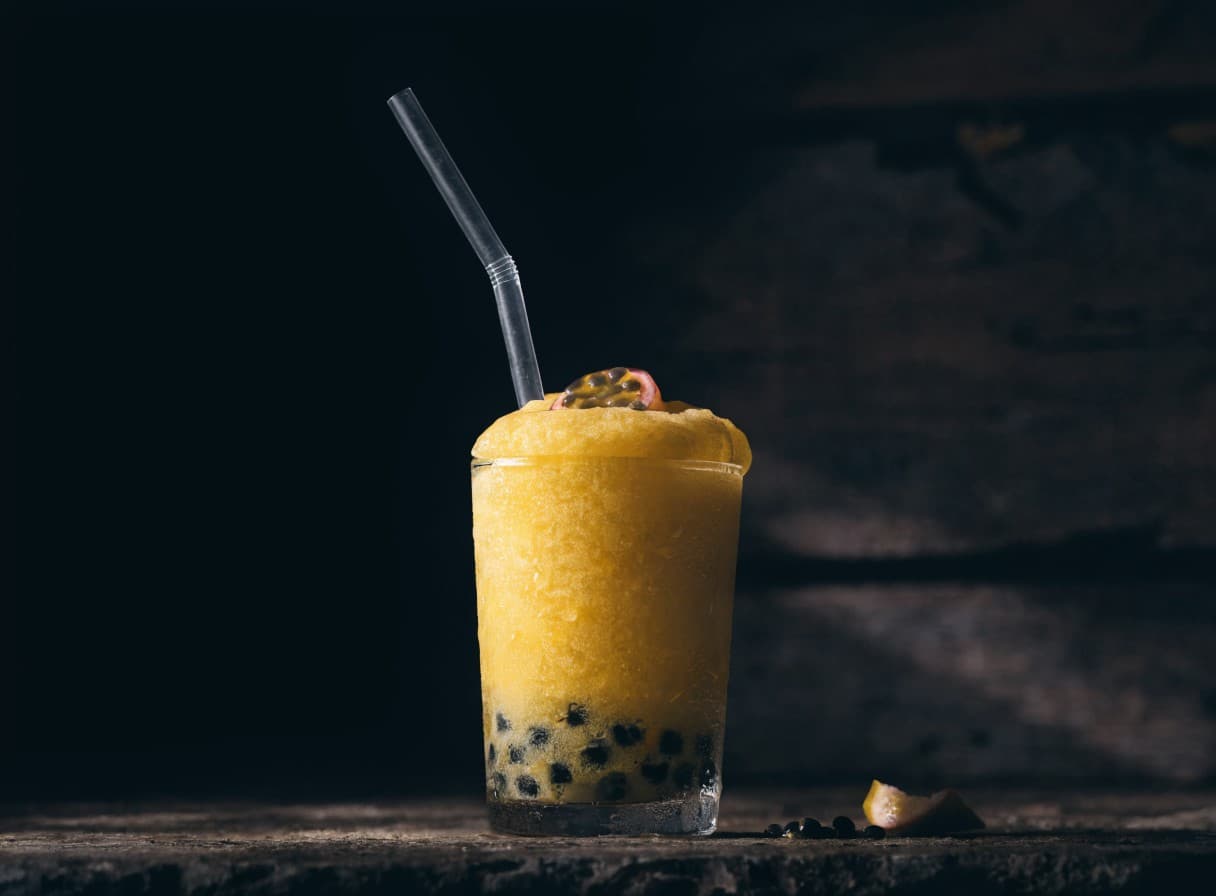 Slush al tè verde e frutto della passione