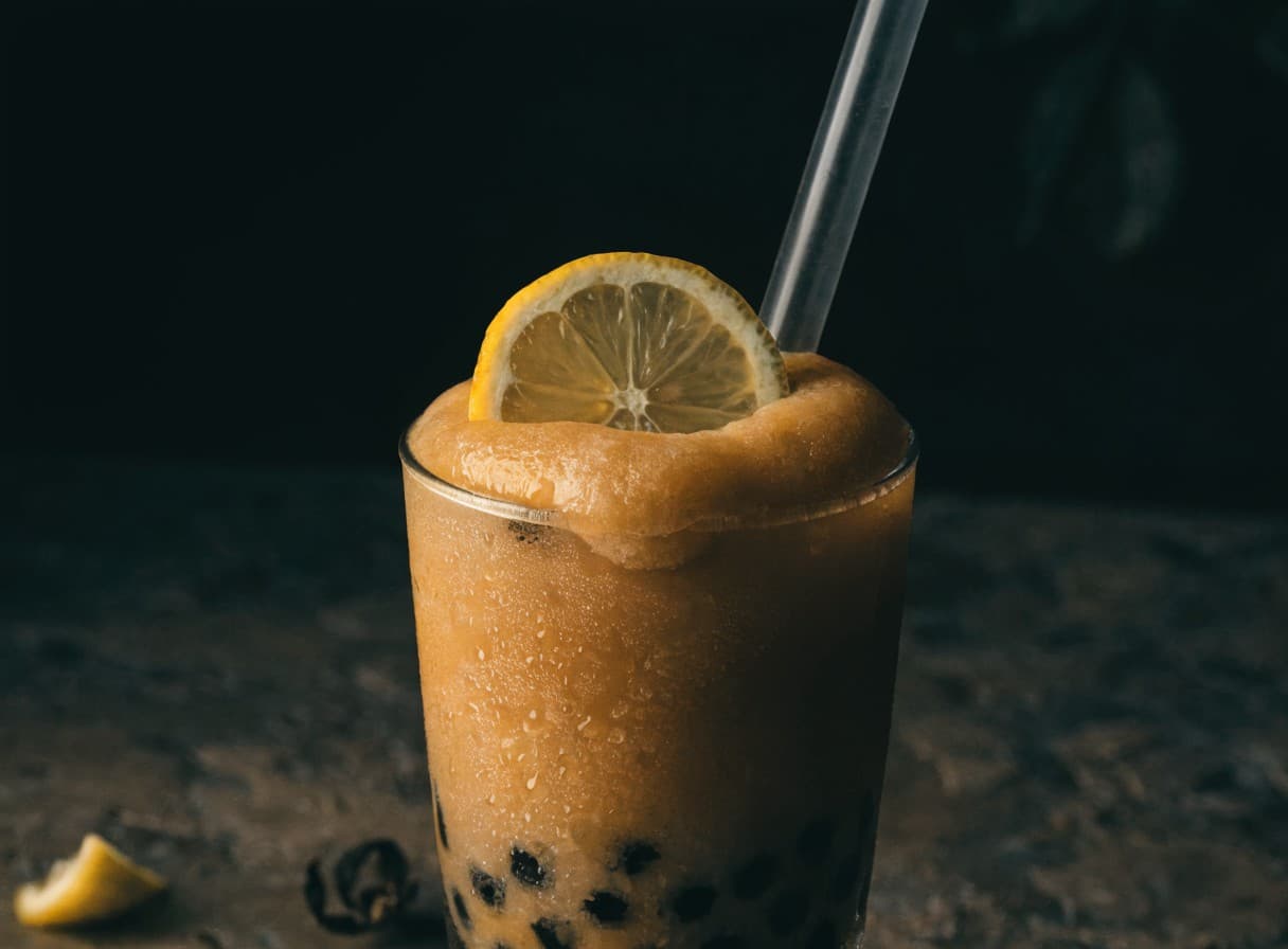 Zitronen-Schwarztee-Slush
